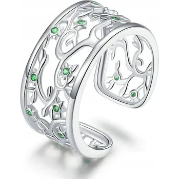 Prsten PRSTÝNEK STŘÍBRNÝ 925 VĚTVIČKY LÍSTKY NASTAVITELNÝ