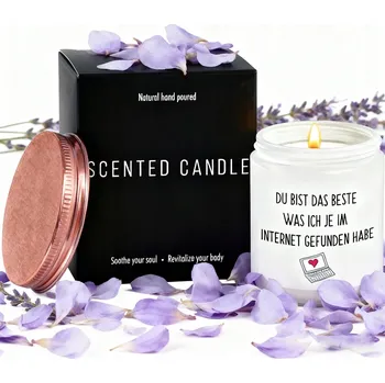 Svíčka LAWENDA Vonná levandulová svíčka, sójová svíčka 200g