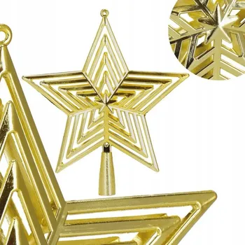 Vánoční dekorace Špičky na stromeček Hvězda 21 cm 1 ks