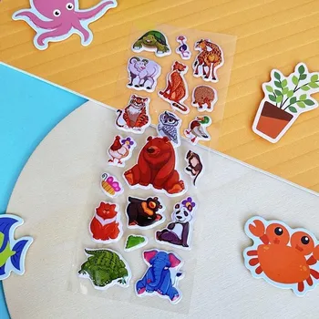 samolepka Vypouklé samolepky se zvířátky - méďa a kamarádi