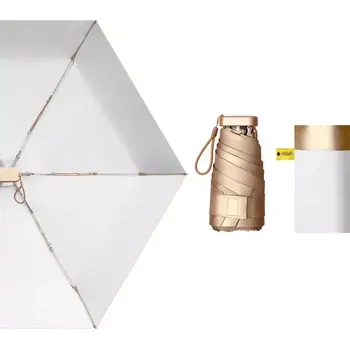 Deštník Skládací cestovní mini deštník Luxury Gold Bílý