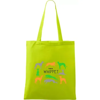 Whippet barevný - Taška bavlněná - 42 x 38 cm ( Limetková )