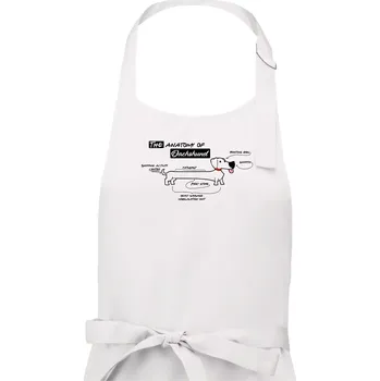 Kuchyňská zástěra Jezevčík - Anatomie - Pánská zástěra na vaření - Univerzální velikost ( Bílá )