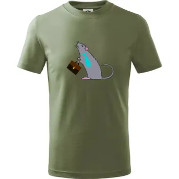 Chlapecké oblečení Krysa kancelářská barevná (Moňas) - Tričko dětské bavlněné - 122 cm/6 let ( Khaki )