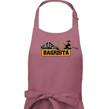 Kuchyňská zástěra Nejlepší bagrista minibagr - Dámská zástěra na vaření - Univerzální velikost ( Starorůžová )