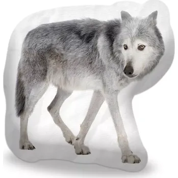 Polštář Sablio 3D polštář ve tvaru Vlk lesní