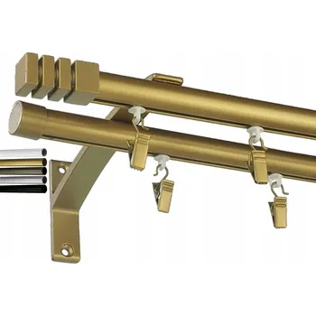 Garnýž GARNÝŽ HLINÍKOVÁ LIŠTA DVOUŘADÁ Fi 19 130 CM BÍLÁ