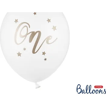 Balónek Balónky Pastelové Bílé ONE Ráček Narozeniny Party