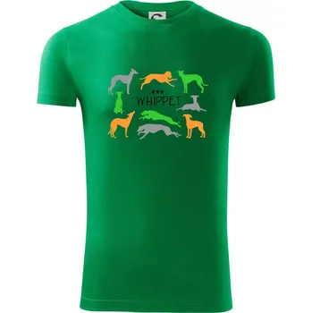Pánské tričko Whippet barevný - Viper FIT - Pánské zůžené tričko - XL ( Středně zelená )