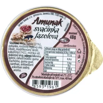 Rostlinná pomazánka Svačinka fazolová 48g Amunak bez lepku 5968