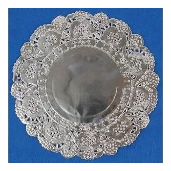 Papírový ubrousek FANDY Papírové ubrousky krajka 11 cm stříbrné