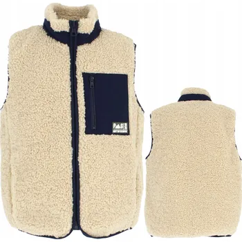 Podprsenka Stylová dětská vesta teplá beránková na zip béžová 10 let 140 cm