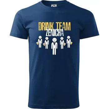 Drink team ženicha - Klasické pánské triko vyšší gramáže - S ( Půlnoční modrá )