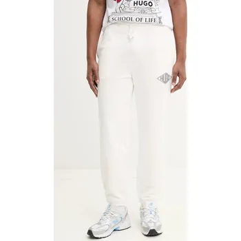 Bavlněné tepláky HUGO bílá barva, 50534952 00X, vel. XL