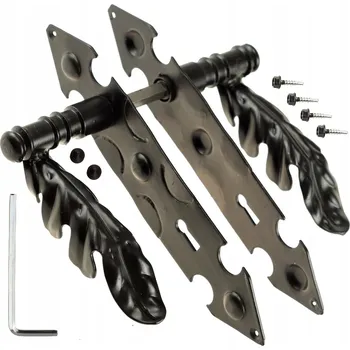 Dveřní kování Klika pro branky a vrata Km Express Dlouhá, Štítek s otvorem pro klíč