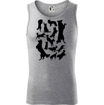 Border kolie siluety - Tílko pánské Core - L ( Tmavě šedý melír )