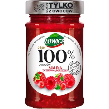 Łowicz Džem 100% z ovoce malina a červený rybíz 210 g