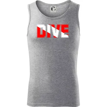 Dive nápis vlajka - Tílko pánské Core - 2XL ( Tmavě šedý melír )