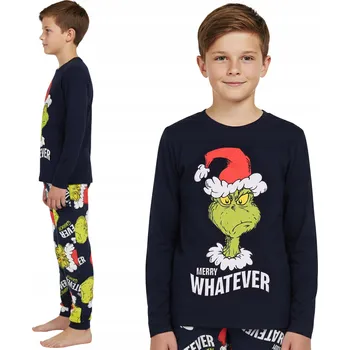 Vánoční pyžamo Grinch pro chlapce s dlouhým rukávem BAVLNĚNÉ 158/164 cm