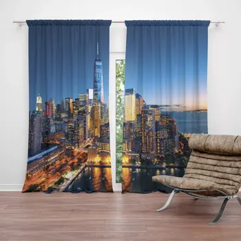 Závěs Sablio Závěs Noční mrakodrapy: 2ks 140x250cm