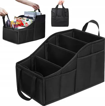 Organizér do auta SKLÁDACÍ ORGANIZÉR DO AUTA S PŘIHRÁDKAMI, STABILNÍ TAŠKA / BOX