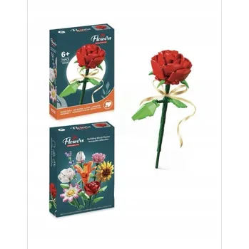 ostatní stavebnice STAVEBNICE RŮŽE 74 DÍLKŮ – KVĚTINA Z KOSTEK PRO DĚTI