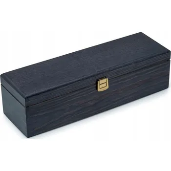 Dárková krabička Dřevěná krabička na víno na jednu láhev, modrá