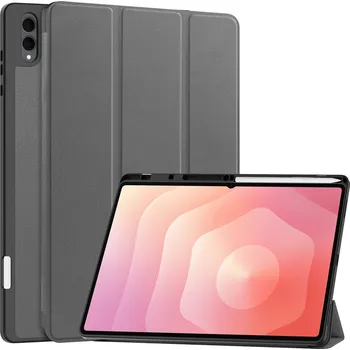 Pouzdro na tablet VSECHNONAMOBIL 126965 LEATHER Klopnový kryt pro Samsung Galaxy Tab S11 Ultra šedý