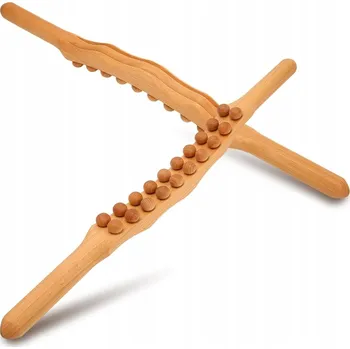 Dřevěné masážní nástroje Gua-Sha, 20 perliček, dřevěná masážní tyč