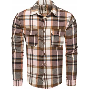 Recea pánská košile casual s dlouhým rukávem slim střih bavlna velikost S