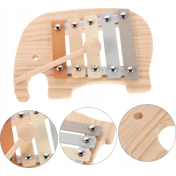 Dřevěná hračka HUDBA DŘEVĚNÉ NÁSTROJE Vzdělávací klaviatura pro děti Malý slůně