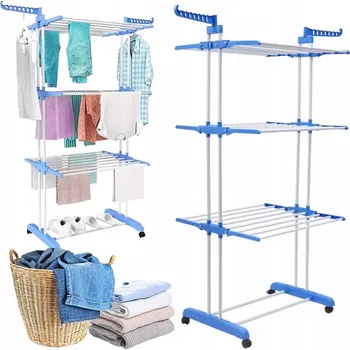 Sušák na prádlo Sušák na prádlo Retoo, volně stojící, vertikální, 78-127,5 cm, na kolečkách