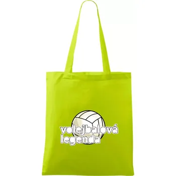 Volejbalová legenda - bílé písmo - Taška bavlněná - 42 x 38 cm ( Limetková )