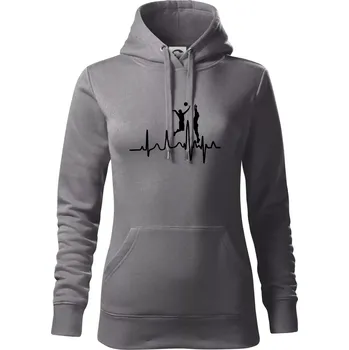 Dámská mikina EKG volejbalisti muži - Mikina dámská Cape s kapucí - M ( Ocelově šedá )