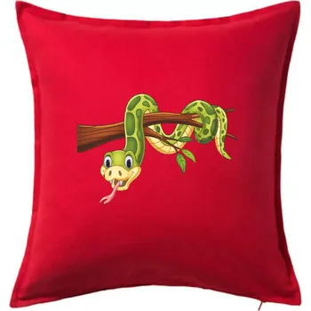 Polštář Had na větvi - Polštář 50x50 - 50x50 - Pouze potah ( Červená )