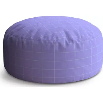 Taburet Sablio Taburet Circle Čtvercový vzor fialové: 38x48 cm