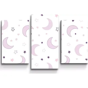 Obraz Sablio Obraz - 3-dílný Fialové měsíčky - 75x50 cm