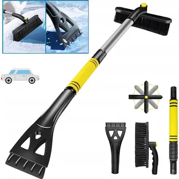 Autoškrabka Teleskopická škrabka na led a sníh s otočným kartáčem 360 stupňů