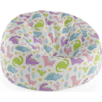 Sedací pytel Sablio Sedací vak Cocoon Dinosauři s kaktusy - 115 x 75 x 45 cm