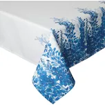 Obrus 145x220 bílý s modrým potiskem Eurofirany