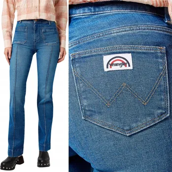 Dámské džíny Wrangler FLARE Solid Blue dámské džíny zvonového střihu W31 L34