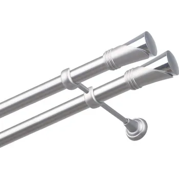 Garnýž Garnýž kovová dvouřadá 25/25mm Duncan double satina 100 cm (do stěny / na tunýlek - bez kroužků)