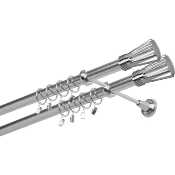 Garnýž Garnýž kovová dvouřadá 25/25mm Walchar double nerez 310 cm (do stěny / kroužky s žabkou)