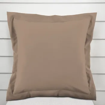 Povlak na polštářek Bavlněný povlak na polštář s lemem Moni MO-071 Šedohnědý 50 x 60 cm