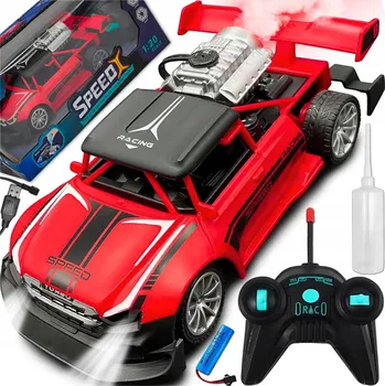 RC model auta Racing-Storm závodní auto na dálkové ovládaní – kouřový efekt, LED světla, červená barva