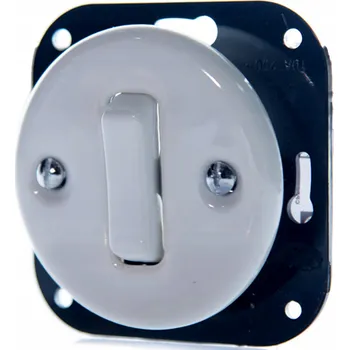 vypínač KERAMICKÝ ZAPUŠTĚNÝ JEDNOPÓLOVÝ KLÁVESOVÝ SPÍNAČ BÍLÝ BEZ RÁMEČKU CWPT1