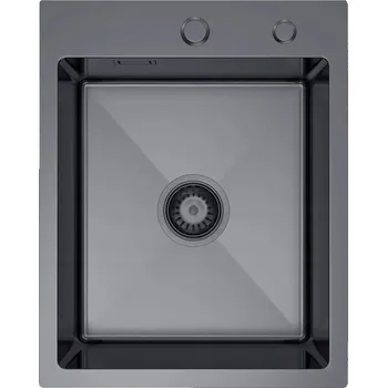 Granitový dřez Jednokomorový dřez VELAZO. ocel černý