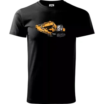 Žlutý bagr z boku - Triko extra velké (5-8XL) - 6XL ( Černá )