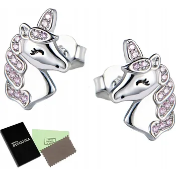 Náušnice NÁUŠNICE JEDNOROŽCI STŘÍBRNÉ PRO DÍVKU 925