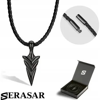 Náhrdelník Pánský kožený náhrdelník [Šipka] Černý